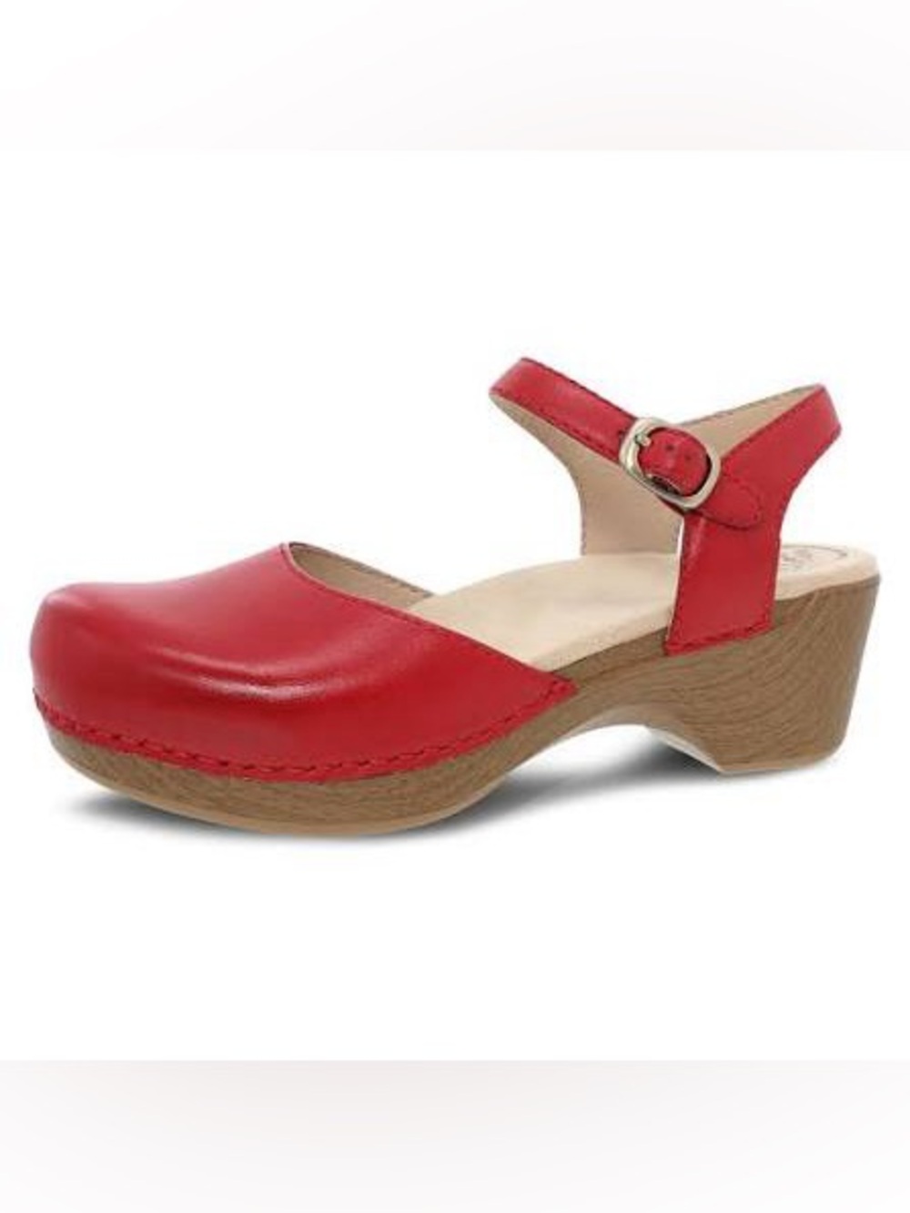 Dansko Sam Mary Jane Wedge Sandal in Red 39
